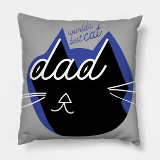 World's Best Cat Dad | Cool Vintage Text and Drawing Pillow