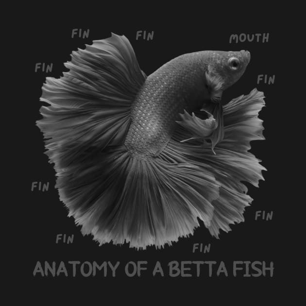 Anatomy of a Betta Fish And Funny Labels by CentipedeWorks