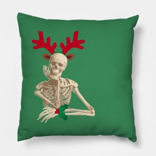 christmas reindeer skeleton Pillow