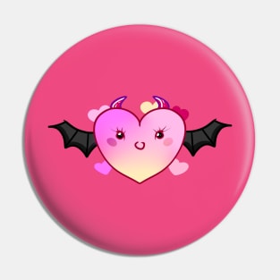 Demonic heart with bat wings Pin