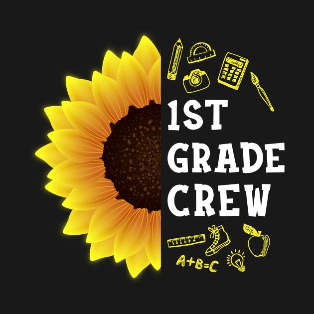 First grade Crew Shirt First Day Preschool Back to School Sunflower Gift by hardyhtud