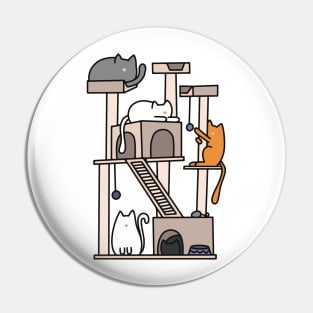 Cats Playing on Cat Tree Pin
