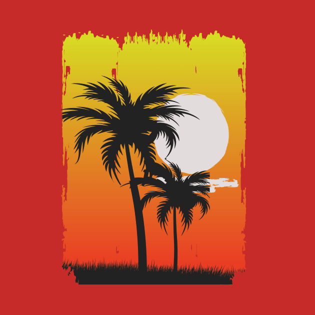 Palm sunset by Lifestyle T-shirts