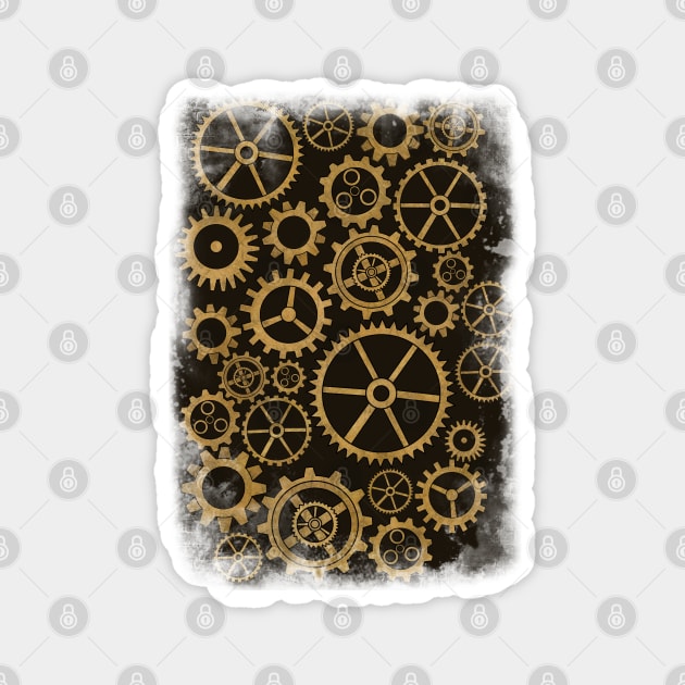 SteamPunk Golden Gears Magnet by ShutterStudios