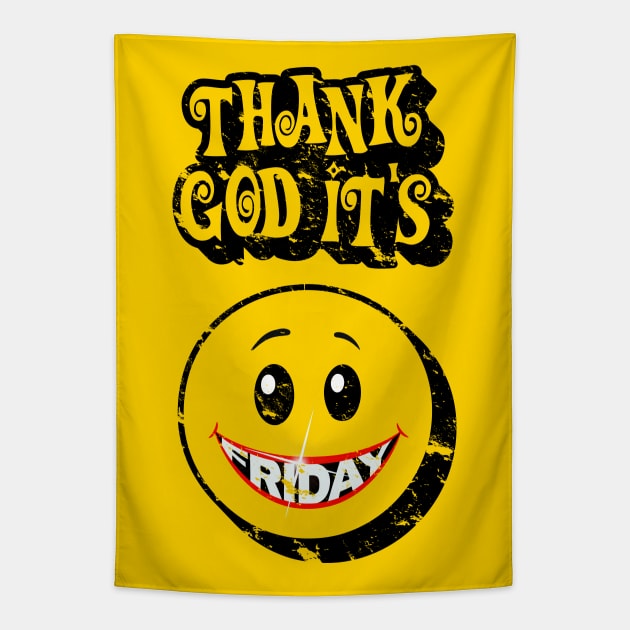 Thank God It's Friday Distressed Tapestry by CreativeWear