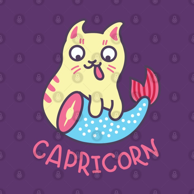 Funny Capricorn Cat Horoscope Tshirt - Astrology and Zodiac Gift Ideas! by BansheeApps