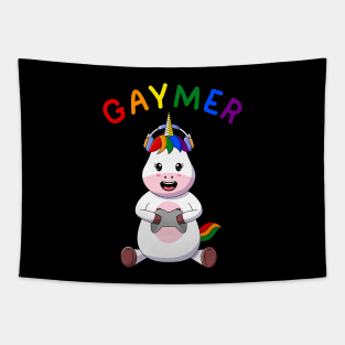 Unicorn LGBT Gaymer Tapestry