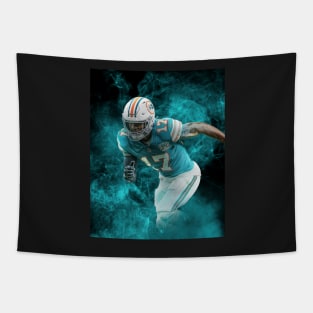 Jaylen Waddle Miami Sports Art Tapestry