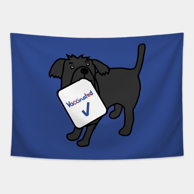 Cute Dog with Vaccinated Sign Tapestry by ellenhenryart