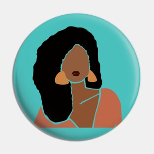 Black woman big earrings Pin