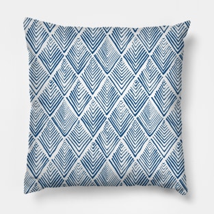 Treeometric - classic blue on white Pillow