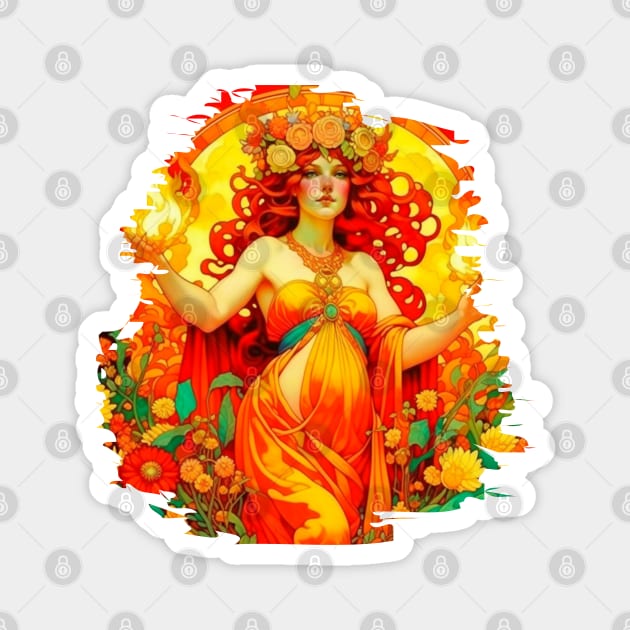 Art Nouveau Beltane Celtic Spring Magnet by HolidayBug