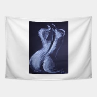 Black And White Back - Female Nude Tapestry