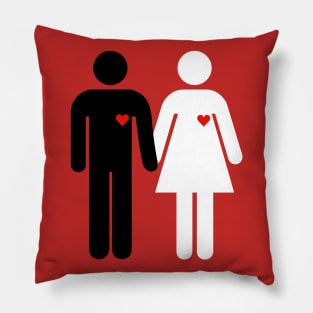 Woman and man black and white Pillow