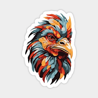 colorful rooster head Magnet