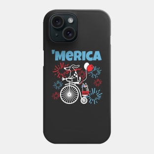 America 'Merica Bike, Patriotic Fourth of July Phone Case