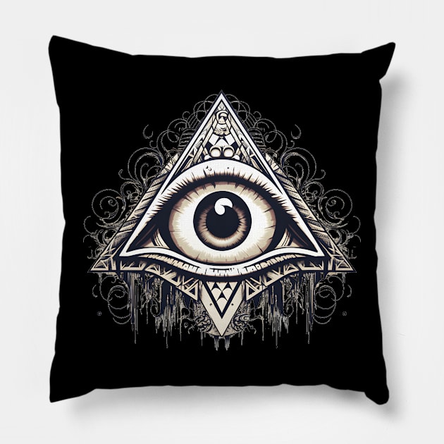 Illuminati eye Pillow by BarnesPrintHub