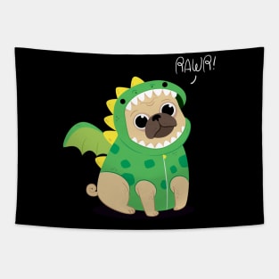 Pug Rawr Tapestry