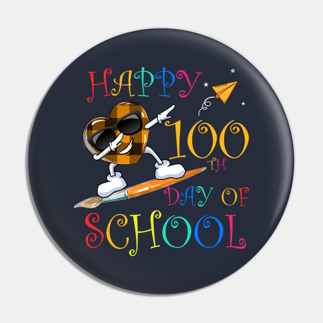 Cute Heart Happy 100th Day Of School Shirt For Kids Student Pin by hoppeaissam