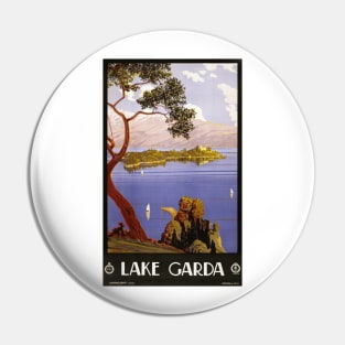 Vintage Travel Poster from Lake Garda in Italy Pin