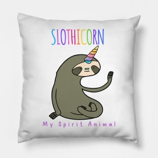 Sloth Unicorn Slothicorn Spirit Animal Pillow