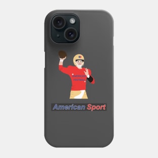 Football player in action with ball in hand Phone Case