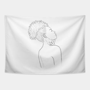 Black Beauty Line Art Tapestry