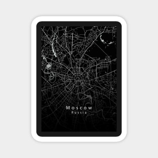 Moscow Russia City Map dark Magnet