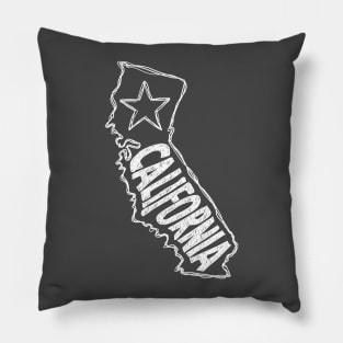 California (White Graphic) Pillow