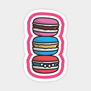 Set of Donuts with Icing Sticker vector illustration. Food objects icon concept. Set of colorful glossy donuts with glaze and powder sticker vector design with shadow. Magnet