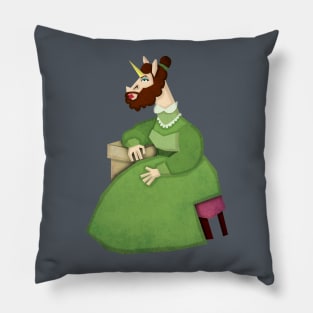 Bearded Lady Unicorn Pillow