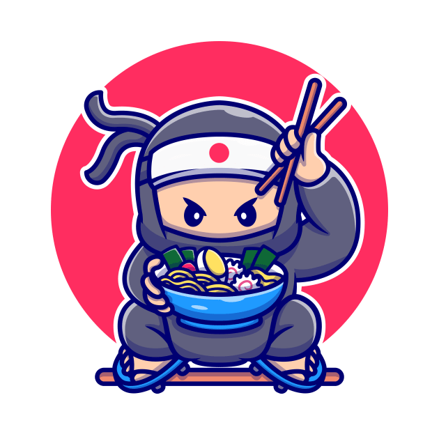 Cute Ninja Eating Ramen by Catalyst Labs