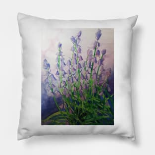 Bluebells watercolour painting Pillow