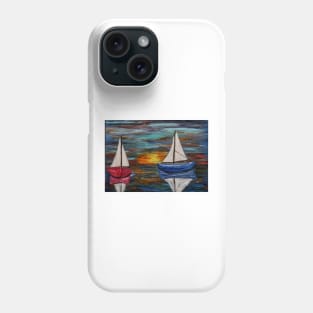 Out sailing at sunset. Phone Case