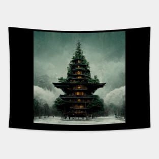 Mountain Pagoda Sharp - Fantasy Scapes Tapestry