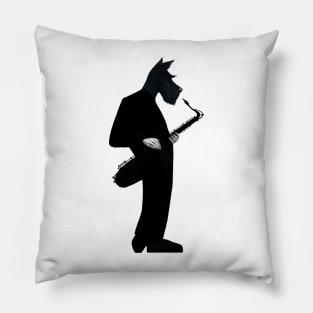 Scottish Terrier Saxophonist Pillow