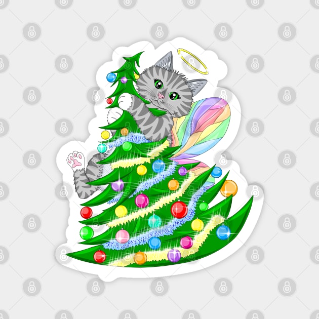 Christmas Tree Fairy Cat Magnet by MelanieJeyakkumar