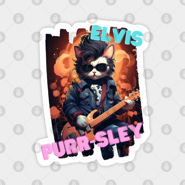 Elvis-Style Cat: "Elvis Purrsley" Magnet by LionCreativeFashionHubMx