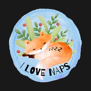 I Love Naps, Fox Lover, Nap Lover, Fox gift T-Shirt