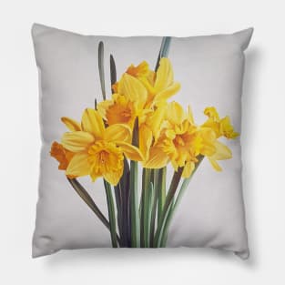 Daffodils in a Hobnail Vase Painting Pillow