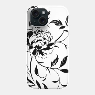 Pretty black floral pattern Phone Case