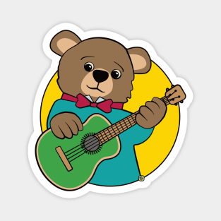 Bear Playing Guitar Magnet