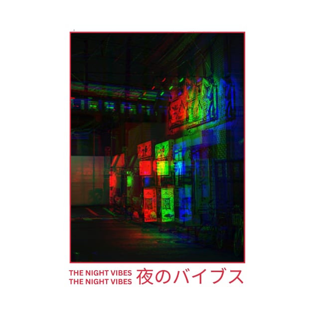 The Night Vibes Japanese Aesthetic Design by Ampzy