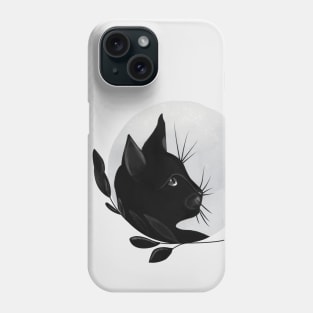 Black Cat - Moon Cat Phone Case