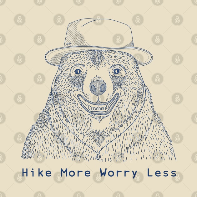 Hike More Worry less / Smiling Bear by Buntoonkook