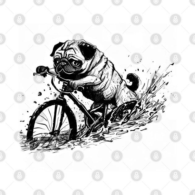 Pug in Mud Bike Ride by TheWanderingFools