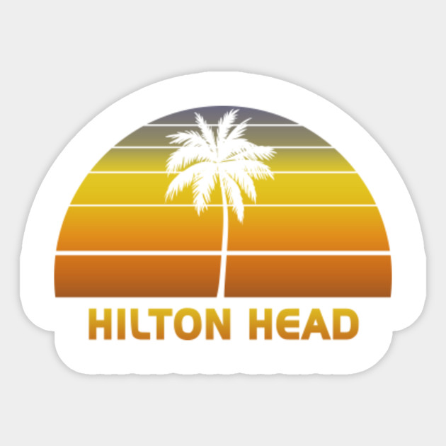 Vintage Hilton Head Beach Palm Tree Sunset Cool Family ...