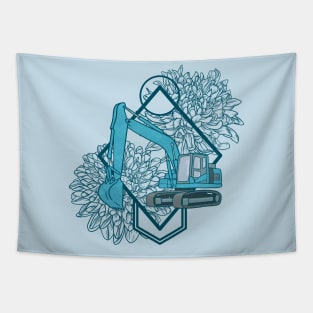 Floral Excavator Tapestry