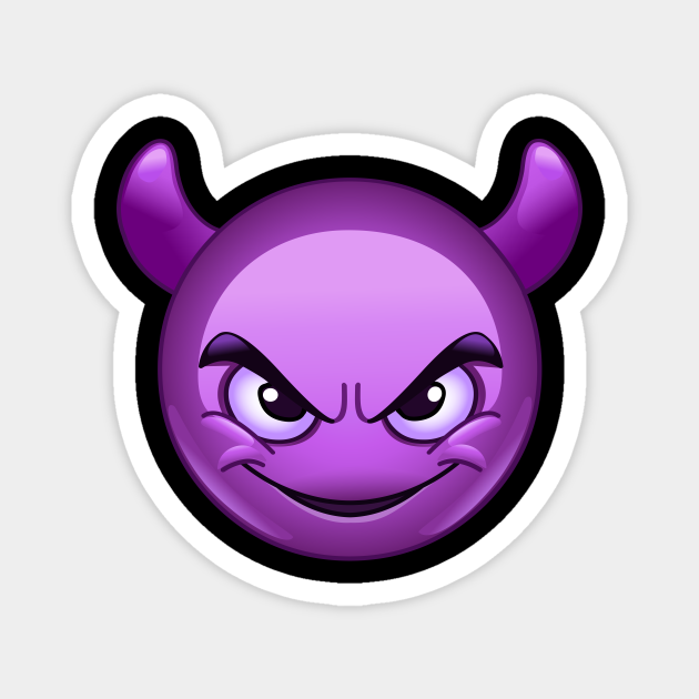 Smiling face with horns emoji - Emoji - Magnet | TeePublic