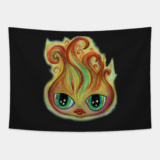 Blaze: The Girl is on Fire Tapestry by 1Redbublppasswo